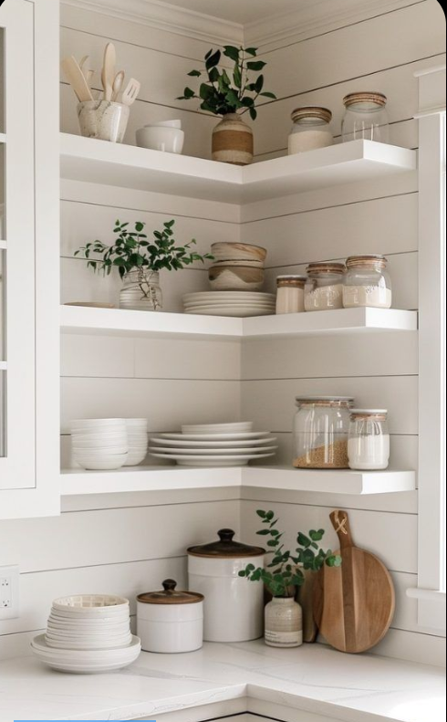 open shelves